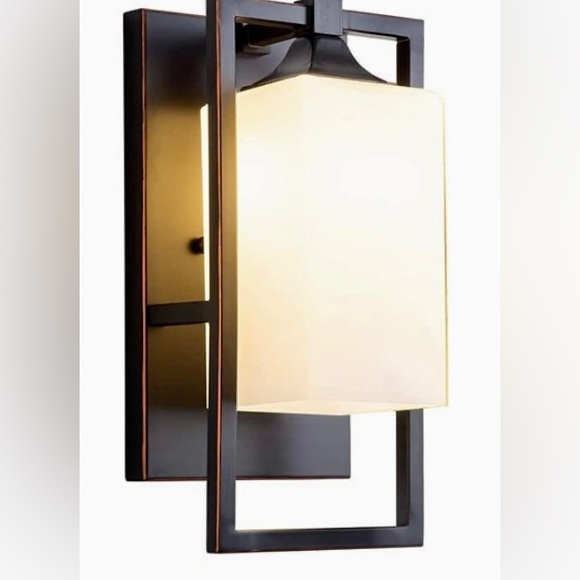 INDOOR WALL SCONCE BRONZE FINISH WITH MILKGLASS - Picture 2 of 15